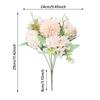 Multicolor Hydrangea Artificial Flowers Silk Petals 5 Forks Simulation Peony Dandelion Bouquet DIY Accessories Green Leaves