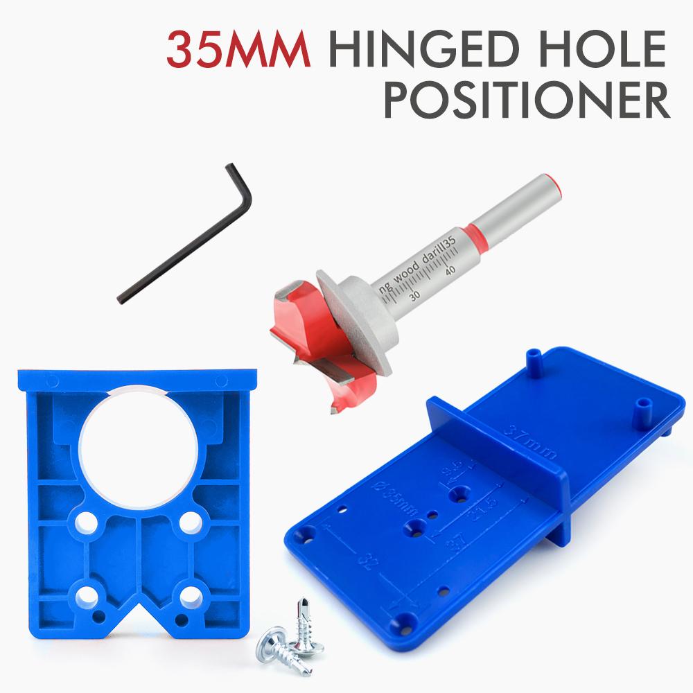 35mm Hinge Drilling Jig, Door Panel Hinge Positioning Template, Woodworking Hinge Drilling and Installation Aid
