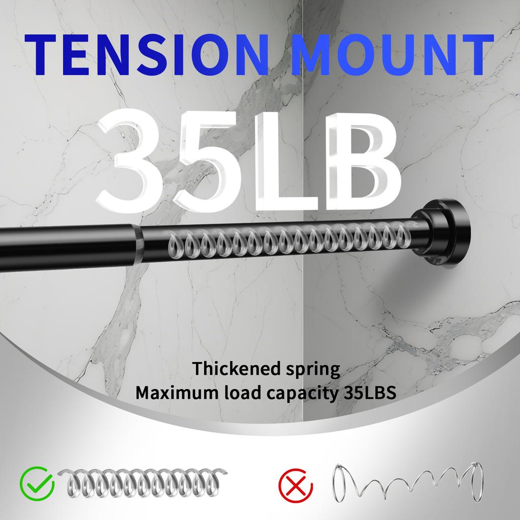 Stainless Steel Shower Curtain Rod Adjustable Spring Tension Rods No Drill for Bathroom Closet Window Room Divider Curtain Pole