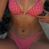 2026 New Printed Pendant Sexy Adjustable Belt Triangle Cup Bikini Split Swimsuit Women