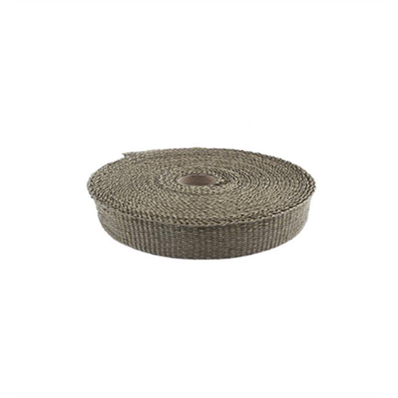 High Quality For Motorcycle Exhaust Heat Wrap Roll 15M Fiberglass Heat Shield Tape With Stainless Steel Ties In Titanium