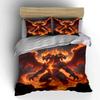 Fiery Dragon Artwork Trio Set Soft Comfortable Duvet Cover Bedding Set Included 1*Duvet Cover & 2*Pillowcases, Gift