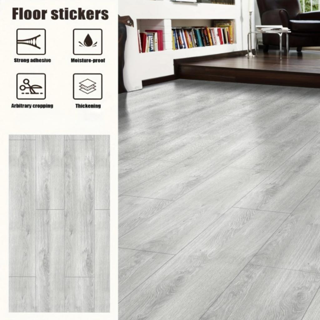 10 Stück 40x15cm PVC Bodenaufkleber Selbstklebende Aufkleber Wasserdicht Verdickt Holzmaserung Bodenaufkleber Aufkleber Wohnzimmer