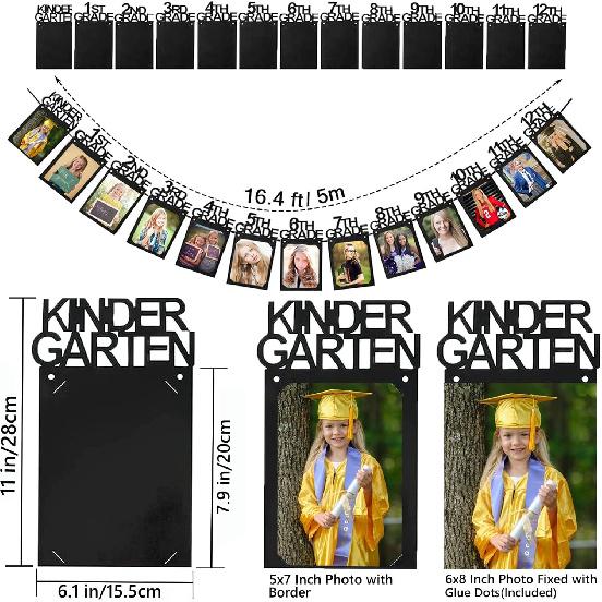 Graduation Decorations 2025 2026 5x7 Photo Banner for Class of 2025 Decorations K-12 Picture Banner for Senior 2025 High School Decor Graduation