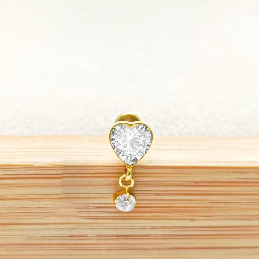 F136 Titanium Zircon Pendant Tragus Stud Cartilage Piercing Jewelry