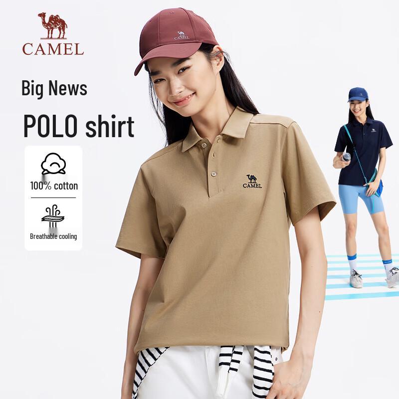 Camel Women s 245g Heavy Cotton Breathable Outdoor Polo Shirt M