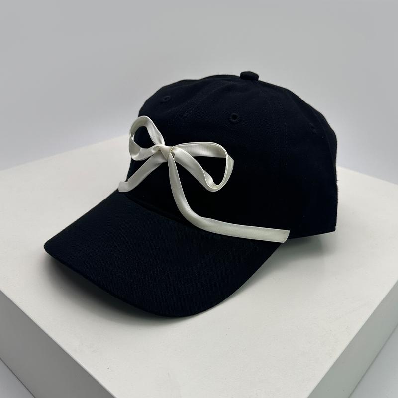 New Men Women Korean Bow Ribbon Baseball Hats Sunshade Niche Ins Breathable Snapback Caps Versatile Fashion Sweet Simple Student