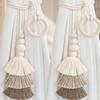 2pcs Curtain Tiebacks With Tassels Cotton Rope Holder Curtain Ties For Bedroom Living Room No Installation Needed
