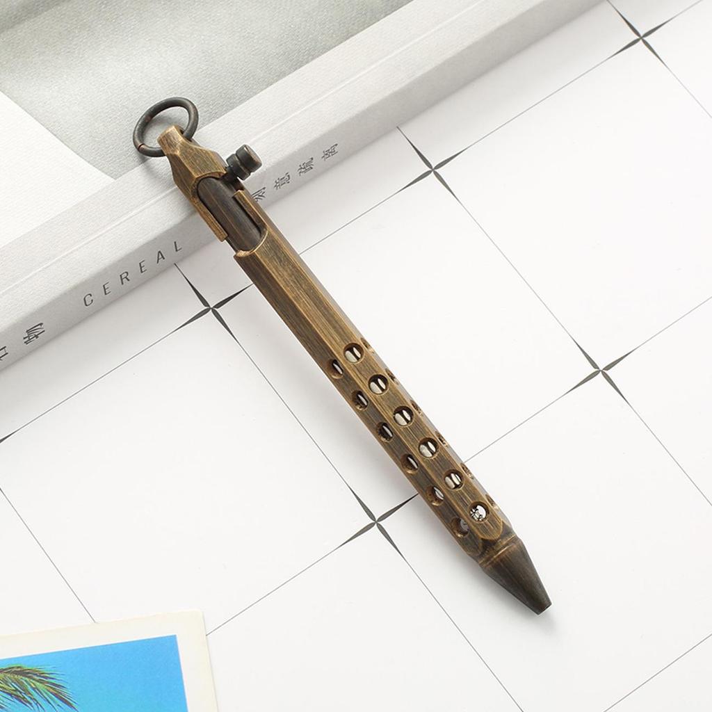 Retro Brass Ballpoint Pen Lightweight Bolt Action Writing Tool School Office Supplies Stationery Business Gifts