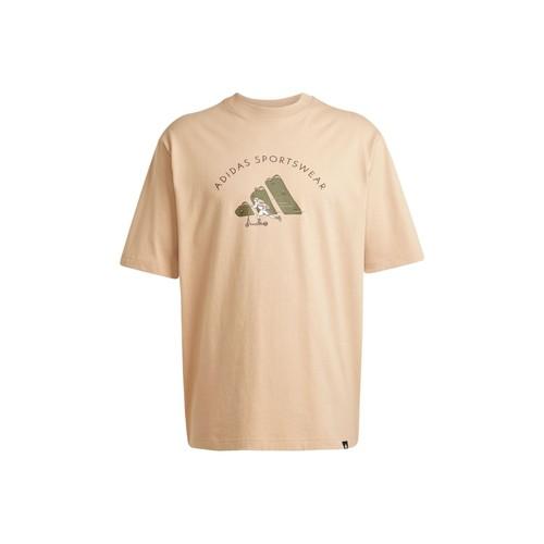 adidas Men s Casual Crew Neck Short Sleeve T-Shirt in Warm Sand S песочный