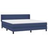Lit avec matelas - Maison Exclusive - 160x200 cm - Tête de lit réglable - Tissu bleu - 2 places