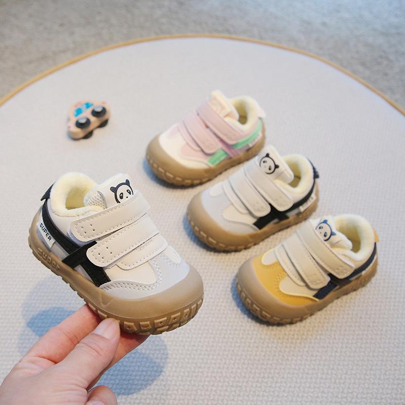 Toddler First Walker Shoes Winter Fleece Lined Soft Sole Warm Baby Sneakers Cute Slip Casual Footwear For Boys Girls 1-3 Years