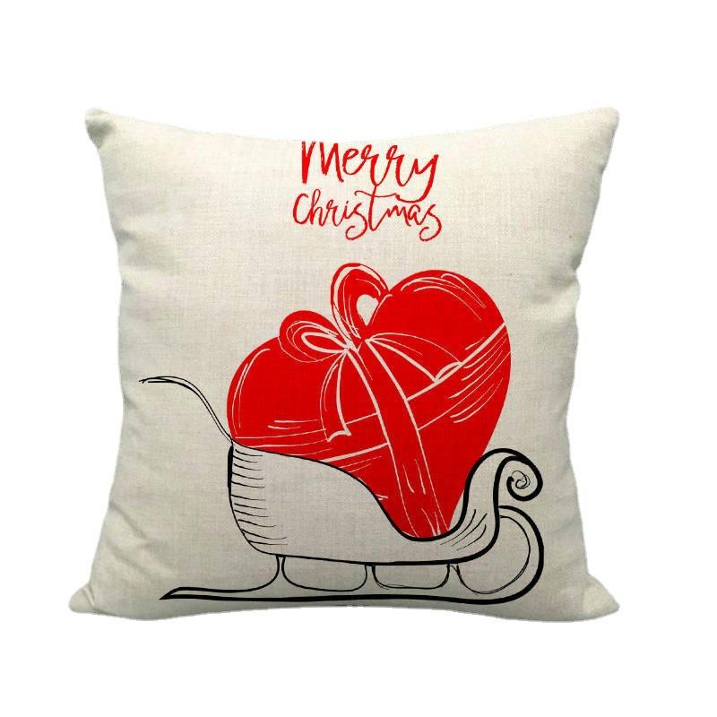 Home Decor Merry Christmas Pattern Throw Pillow Covers Pattern Cushion Cover Suitable for Sofa Bedroom Car Pillow Cover