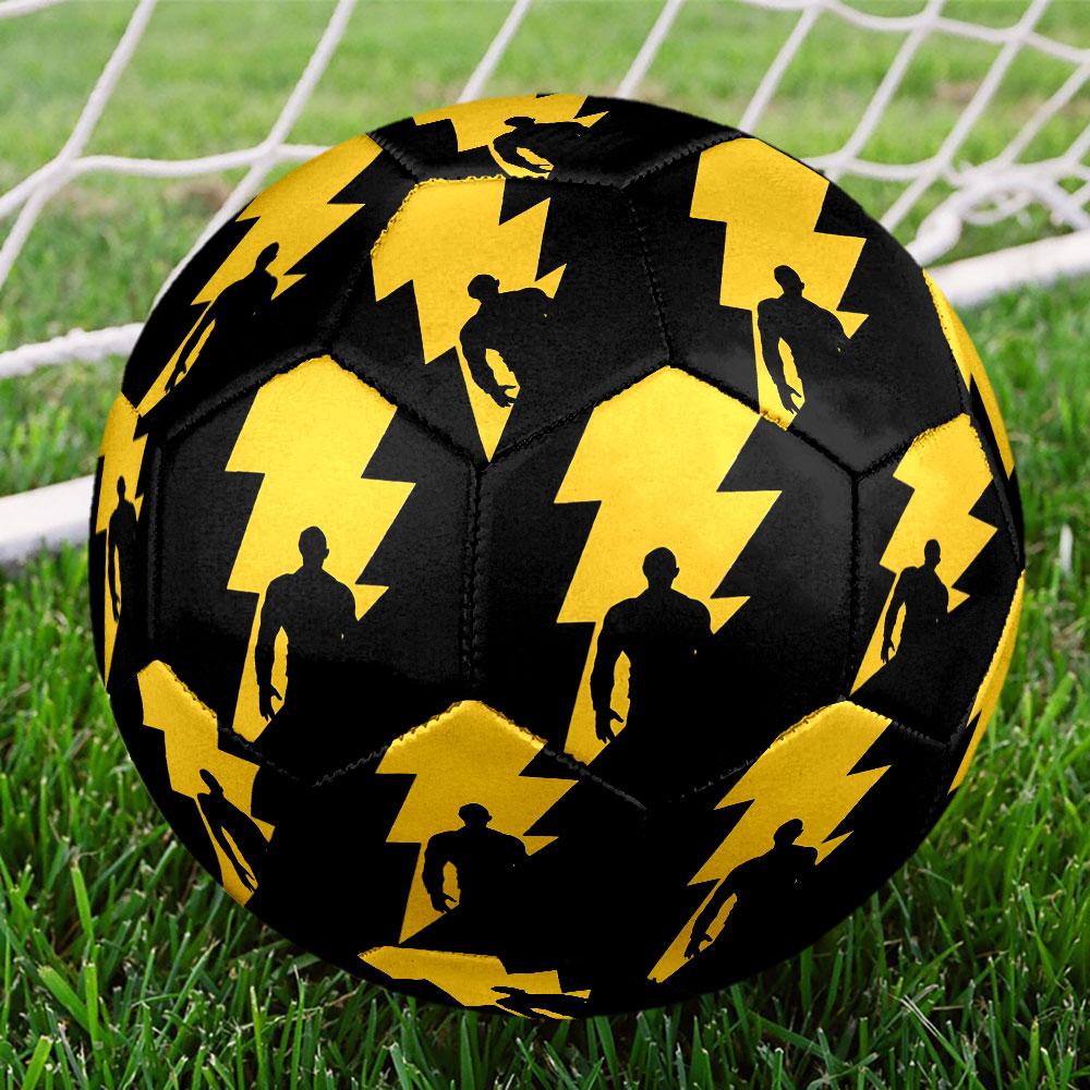 Black Adam Print Size 5 Soccer Ball, Standard Match Football for Sports Game and Team Practice, Ideal Gift for Soccer Fans