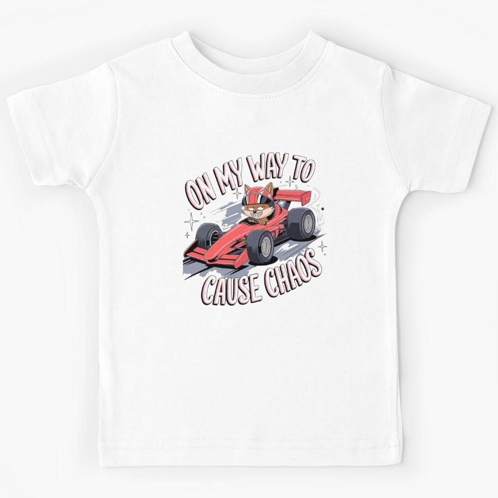 Funny Fox Racing Design - Chaos Lover Formula Car Artwork Kids T-Shirt 110