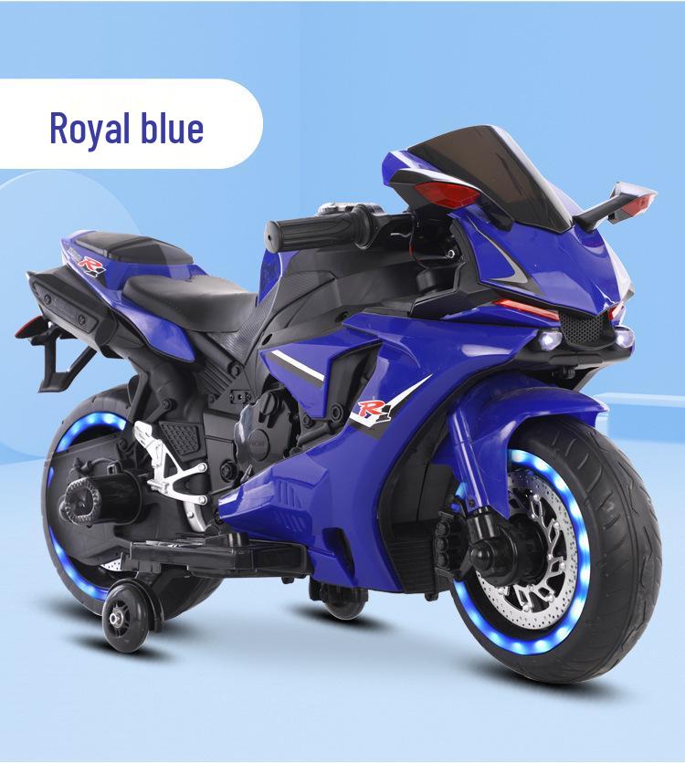 Children's Double-Sized Rechargeable Two-Wheeled Electric Motorcycle with Music