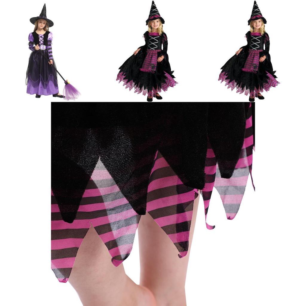 Exquisite Children's Halloween Witch Costume With Silky Fabric And Intricate Details
