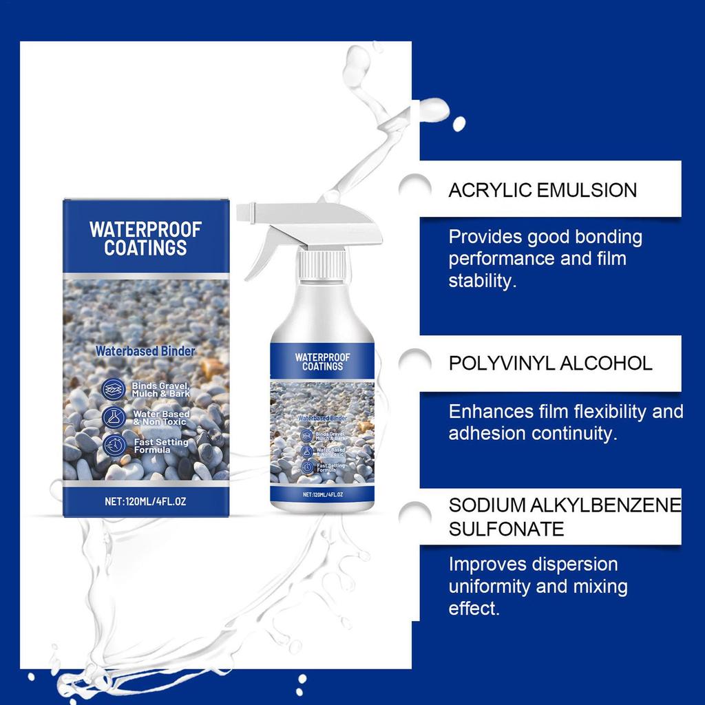 Gravel Binder Mulch Glue For Rocks Sealer Adhesive Stabilizer Waterproof Fast Drying Spray 120ml For Outdoor Yard Playground