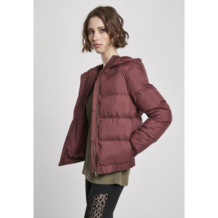 Veste à capuche femme - Urban Classics - Puffer - Bordeaux - Isolée - Élégante