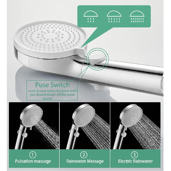 RV Outdoor Shower Head Kit with Garden Hose Fitting and Suction Cup - RV Outside Shower - Easily Installed and Removed On Outside of Camper(RV Shower