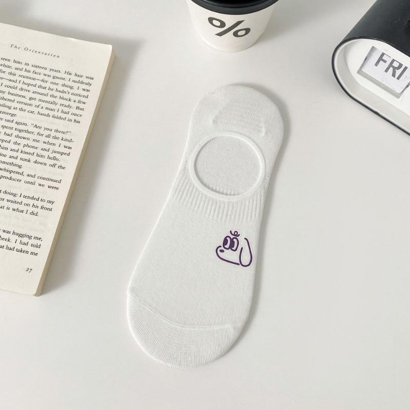 Women's Summer Cartoon Hot Printed Silicone Non Slip Breathable Sweat Absorbing Invisible Boat Socks