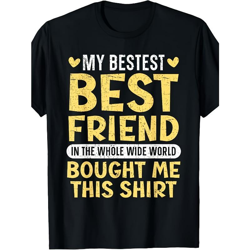 

European sizes Best Friend Forever BFF Matching T-Shirt - Funny My Best Friend Bought Me This Shirt Graphic with Hearts & Friendship Quote 4XL чорний