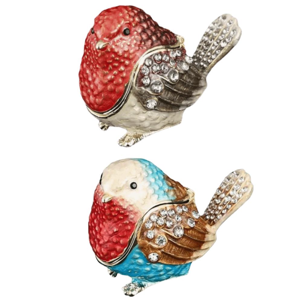 Metal Material Metal Hinged Jewelry Box Mini Size Animal Statue Jewelry Holder For Earrings