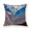 Painted Snow Mountain Sunset Colorful Sky Retro Pillow Case Sofa Model Room Decoration Pillow
