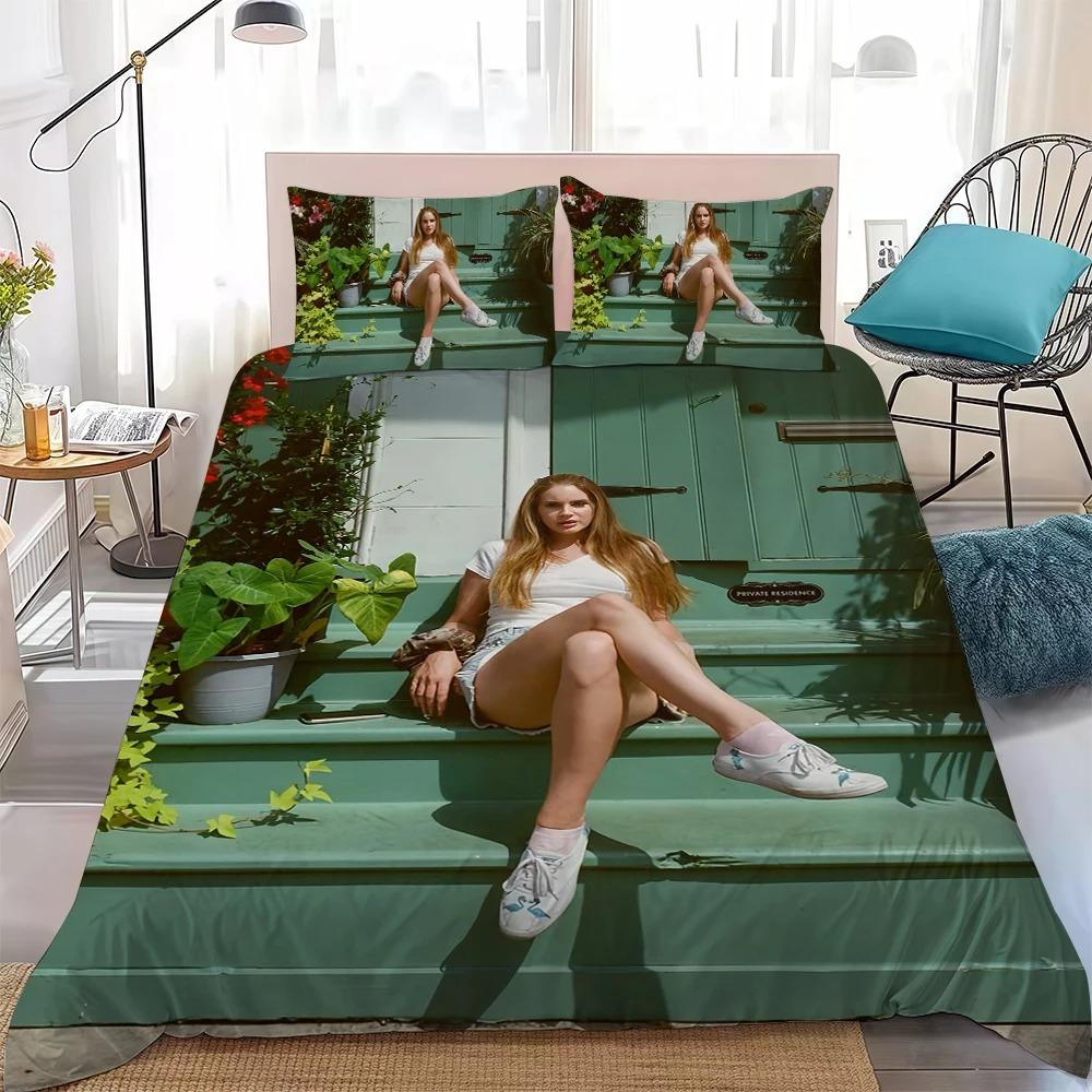 3D Printed Singer L-Lana Del-Rey Bedding Set Singer Duvet Cover Double Twin Full Queen King Adult Kids Bedclothes Quilt Cover 135x200cm