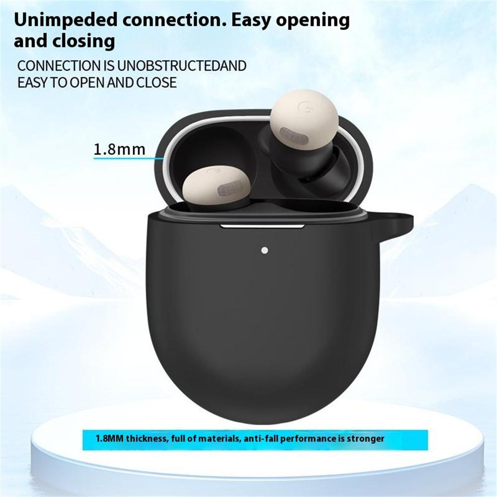 For Google Pixel Buds Pro 2 Case with Carabiner Bluetooth-compatible Earphone Silicone Protective Cover