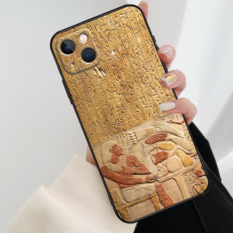 Ägypten Pharao Wandmalerei Handyhülle Für iPhone 17 Pro Max 15 14 13 11 12 16 Pro Max mini 15 16 Plus 16e 17 Air Cover
