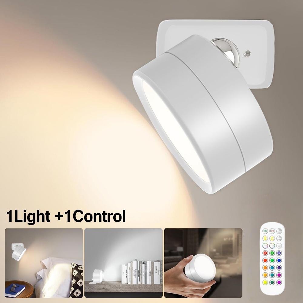 LED Wall Mounted Lights with Remote 3 Color Temperatures 12 RGB Color Ambience Wall Sconces Rechargeable Magnetic Wall Lights