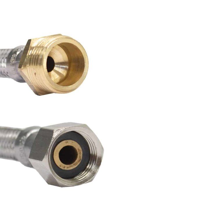 Flexible inox eau potable - KLASEBO - 1/2 x 3/8 - 2000 mm - DVGW - AISI304L - Silicone alimentaire