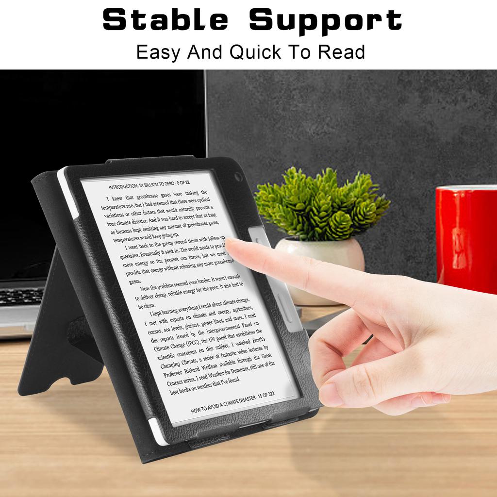 For Kobo Libra 2/Libra Colour Case PU Leather E-Reader Protective Cover Auto Sleep/Wake