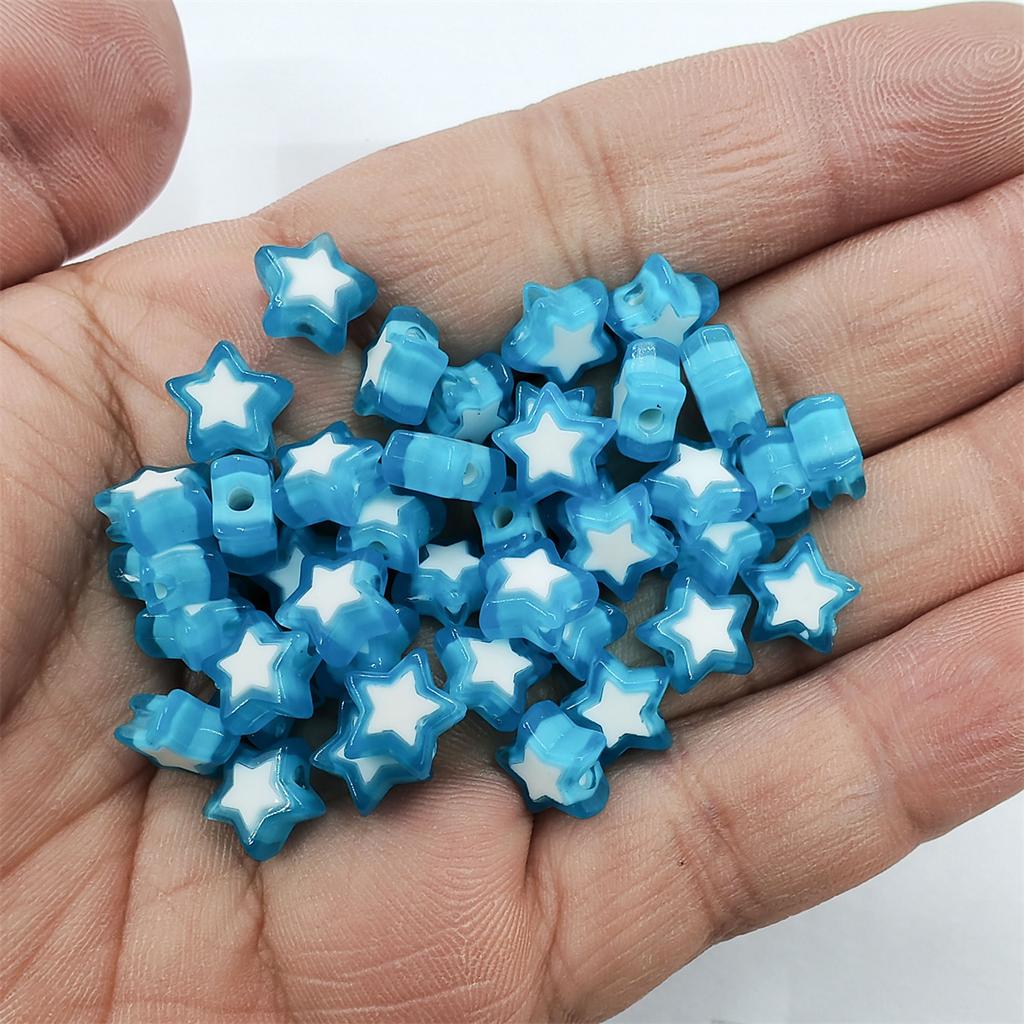 200 Stück Perlen für DIY handgefertigtes Material, Acrylperlen, 10 mm, Herz-Stern-Perlen, lose Perlen, Schmuckherstellung, Zubehör, Bonbonfarben, Kunsthandwerk