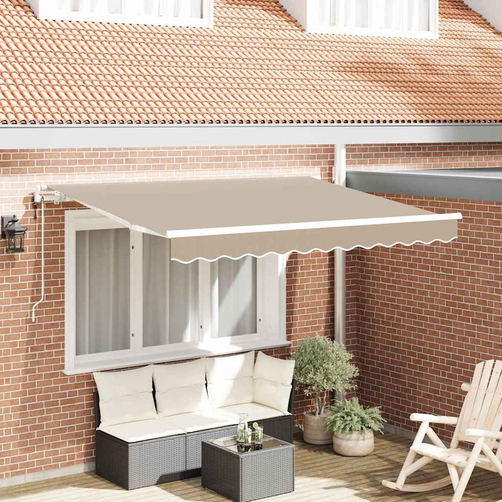 Retractable Awning Beige 350 X 200 Cm Fabric