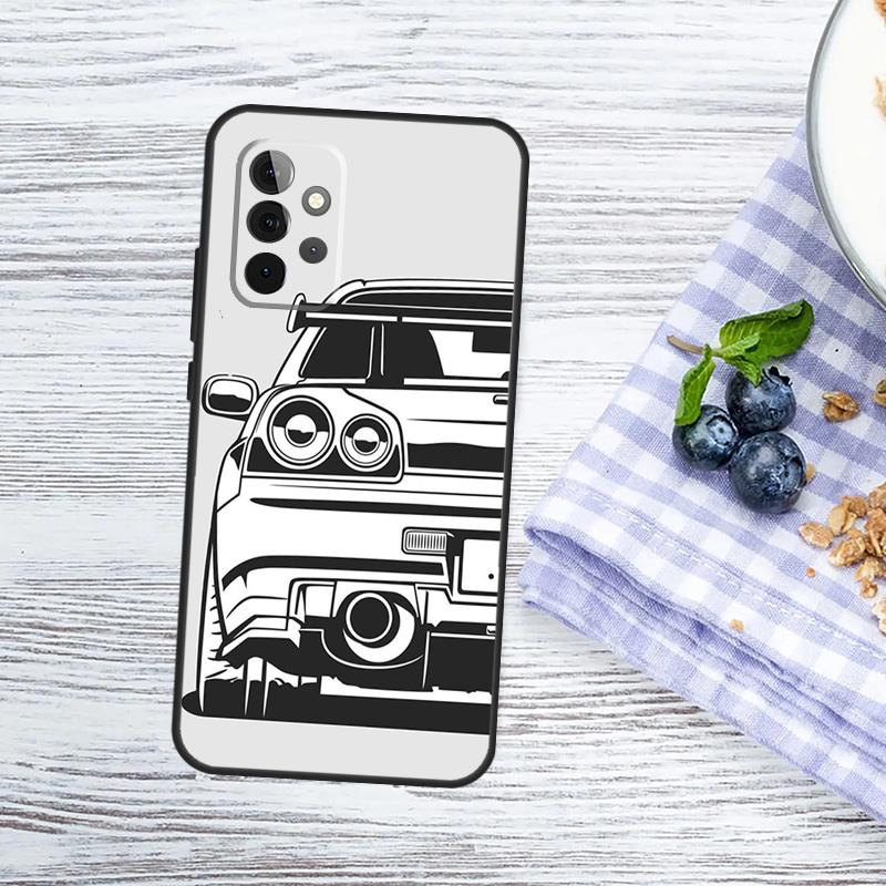 JDM Car Cover For Samsung Galaxy A15 A25 A35 A55 A53 A33 A13 A52 A32 A12 A51 A71 A14 A34 A54 Case