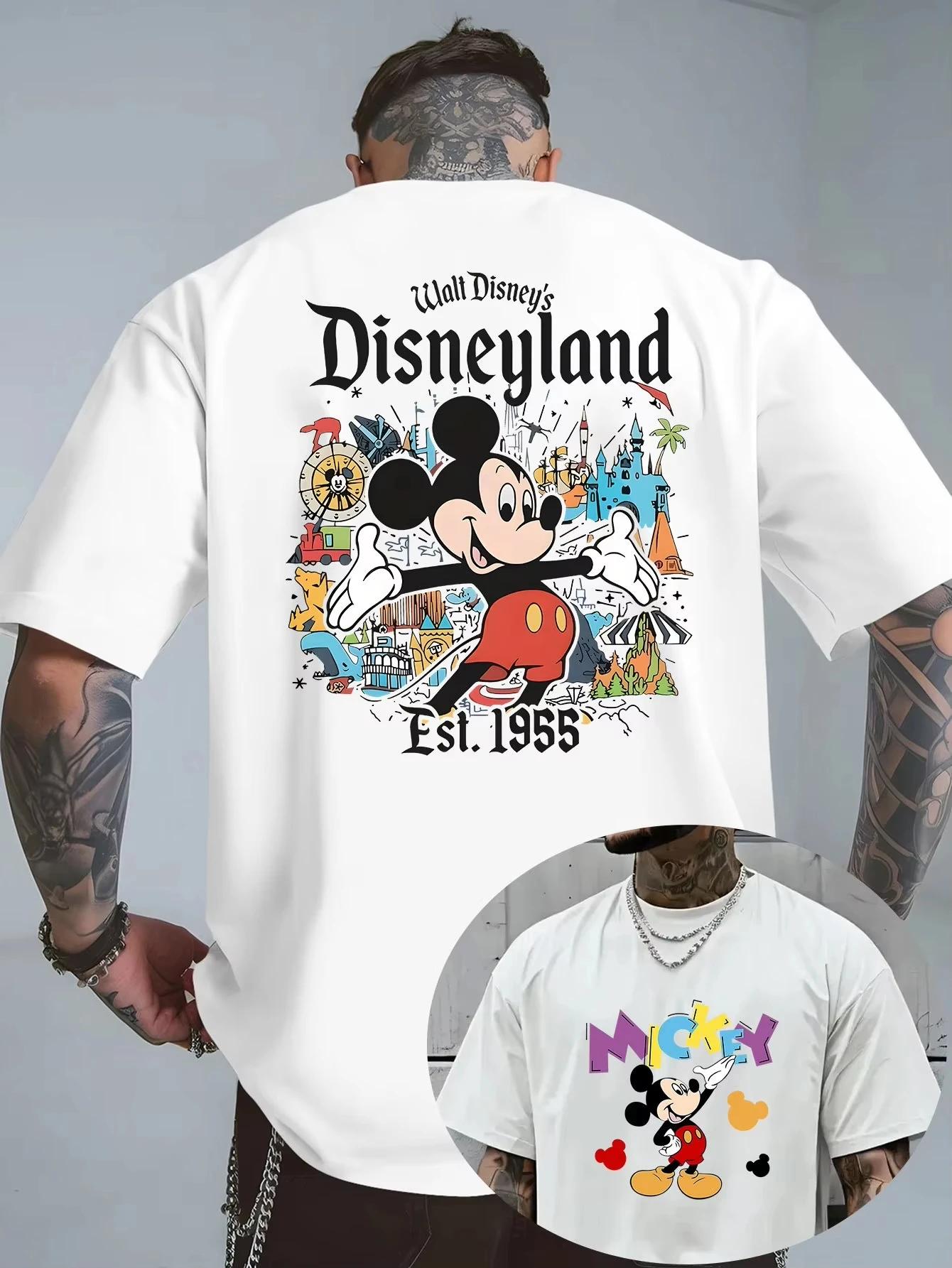 

Summer Men Mickey Mouse Pattern TShirt 100 Cotton Material Street Style Fashionable Versatile Musthave for Trendy Fashioners 4XL