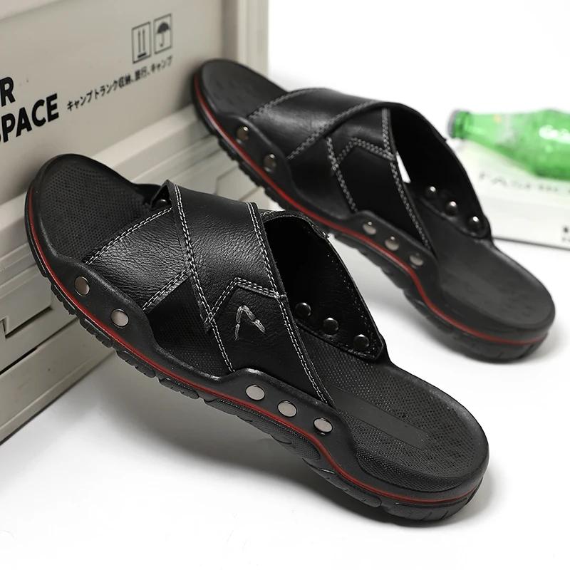 Fashion Mens Casual Flip-flops Summer Slippers Men Outdoor Shoes Ultra-fine Plywood Sandals Breathable Half Drag Man Shoes Beach Flats