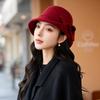 Women S Vintage Bucket Hat With Flower Pom Pom For Autumn Winter