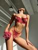 Black Embroidery 3pcs Sexy Lingerie Set Fancy Holiday Erotic Intimate Seductive Women's Underwear Bra Panty with Garter Belt