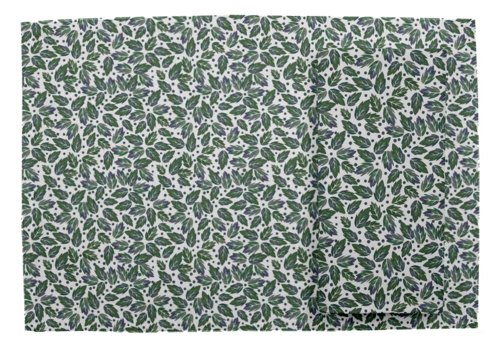 S4Sassy Blue Rose Leaves Printed Dining Room Reversible Tablemats With Napkins
