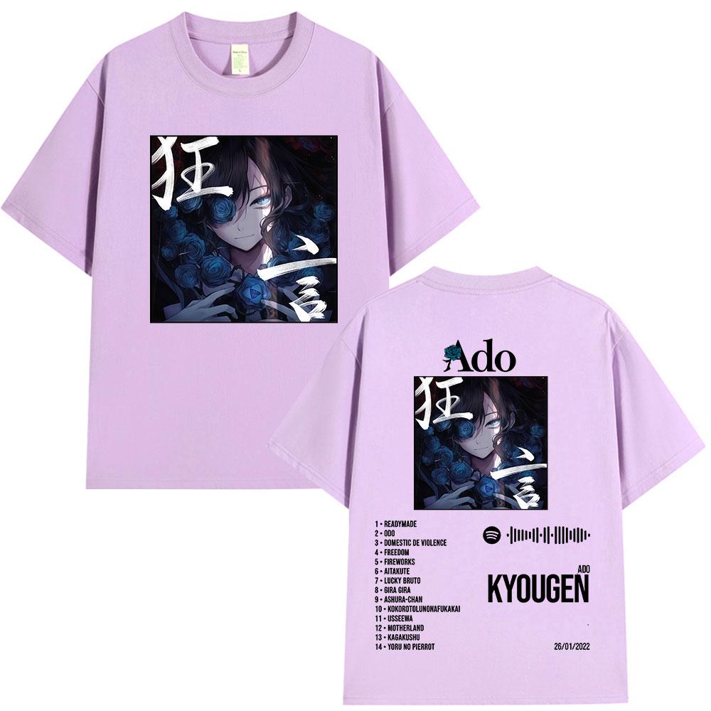 Ado World Tour 2025 Hibana Kyougen Tričko Pánské Dámské Oblečení Módní Tričko Bavlna Ležérní Krátký Rukáv Nadměrná Trička Topy