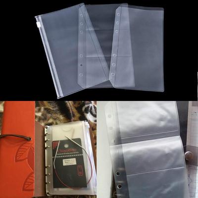 A5/A6 Transparente com Fecho de Zíper Bolso para Binder Refil Organizador Papelaria