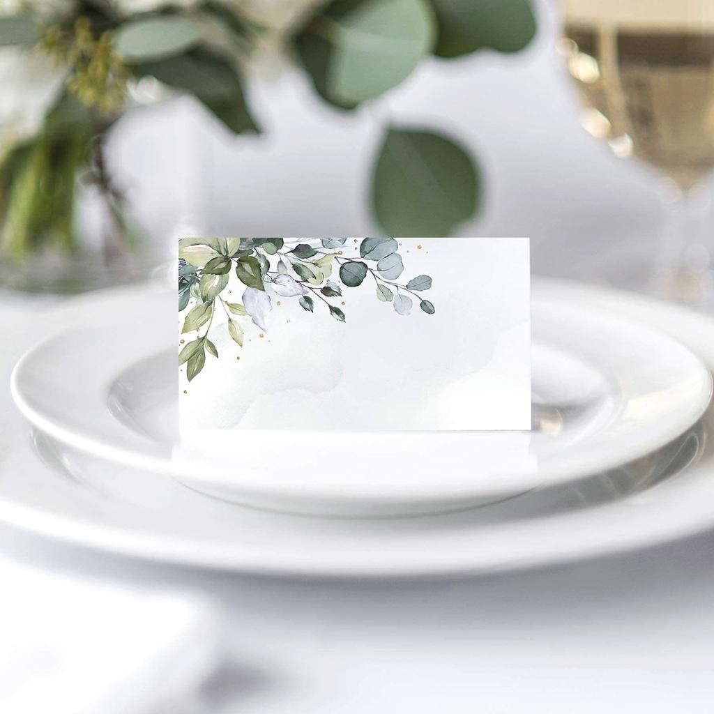 50pcs Flowers Plants Printed Number Card Name Pla Cards Tabletop Card Party Supplies Greeting Card Banquet Wedding Seat Cards