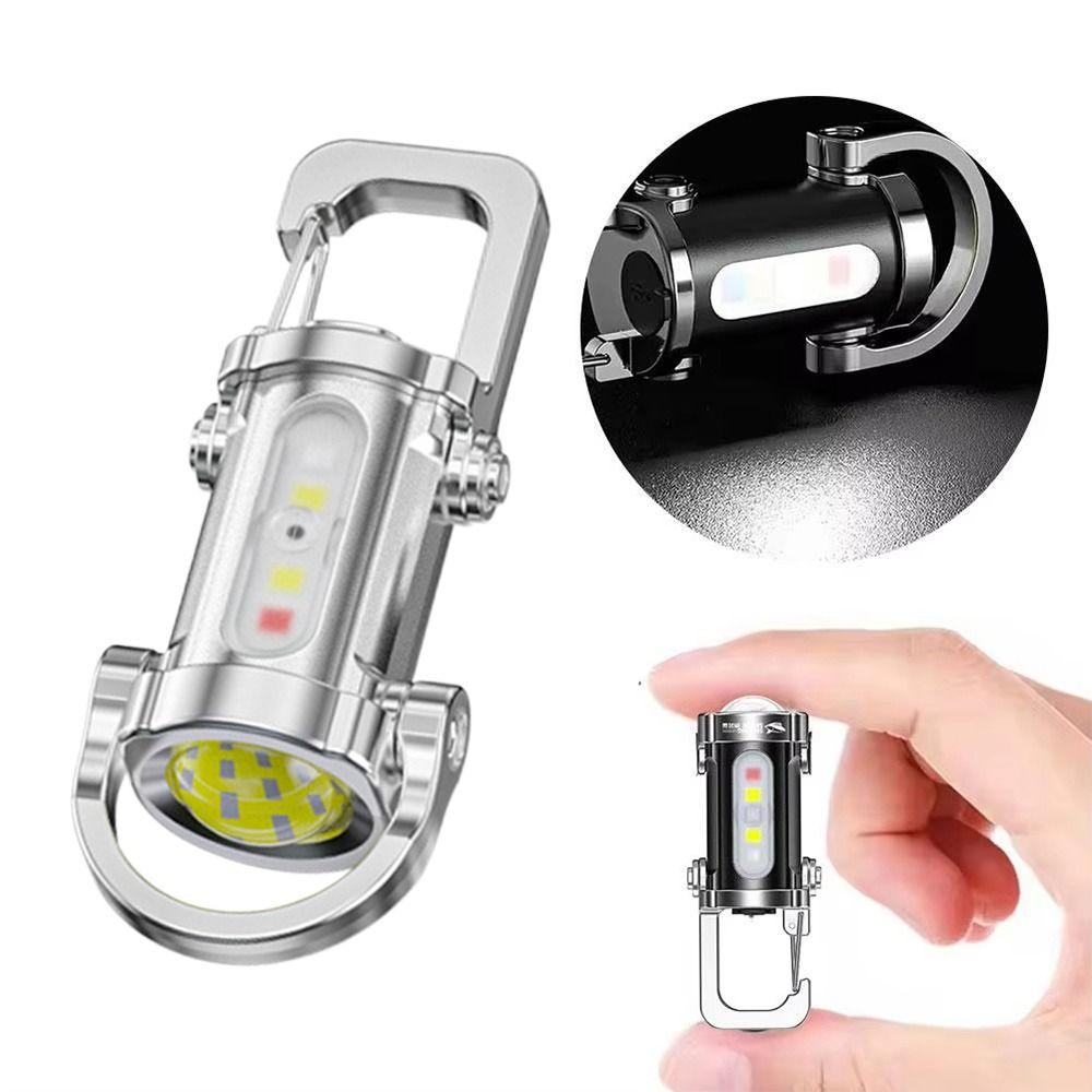 with Red&Blue Light Keychain Flashlights Mini Camping Lantern Durable Work Light  for Outdoor