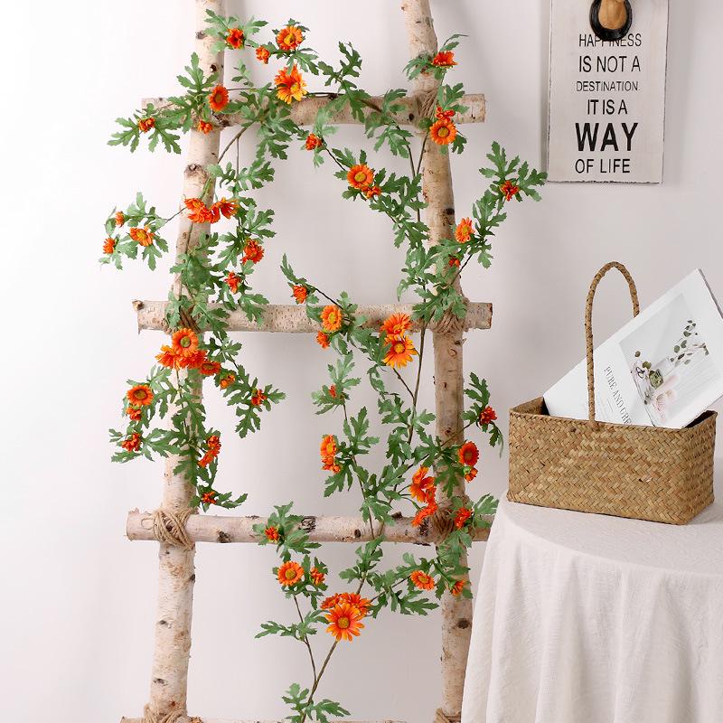 Daisy Vine Sunflower Artificial Flower for AC Pipe and Wall Decor, Wedding & Window Decoration