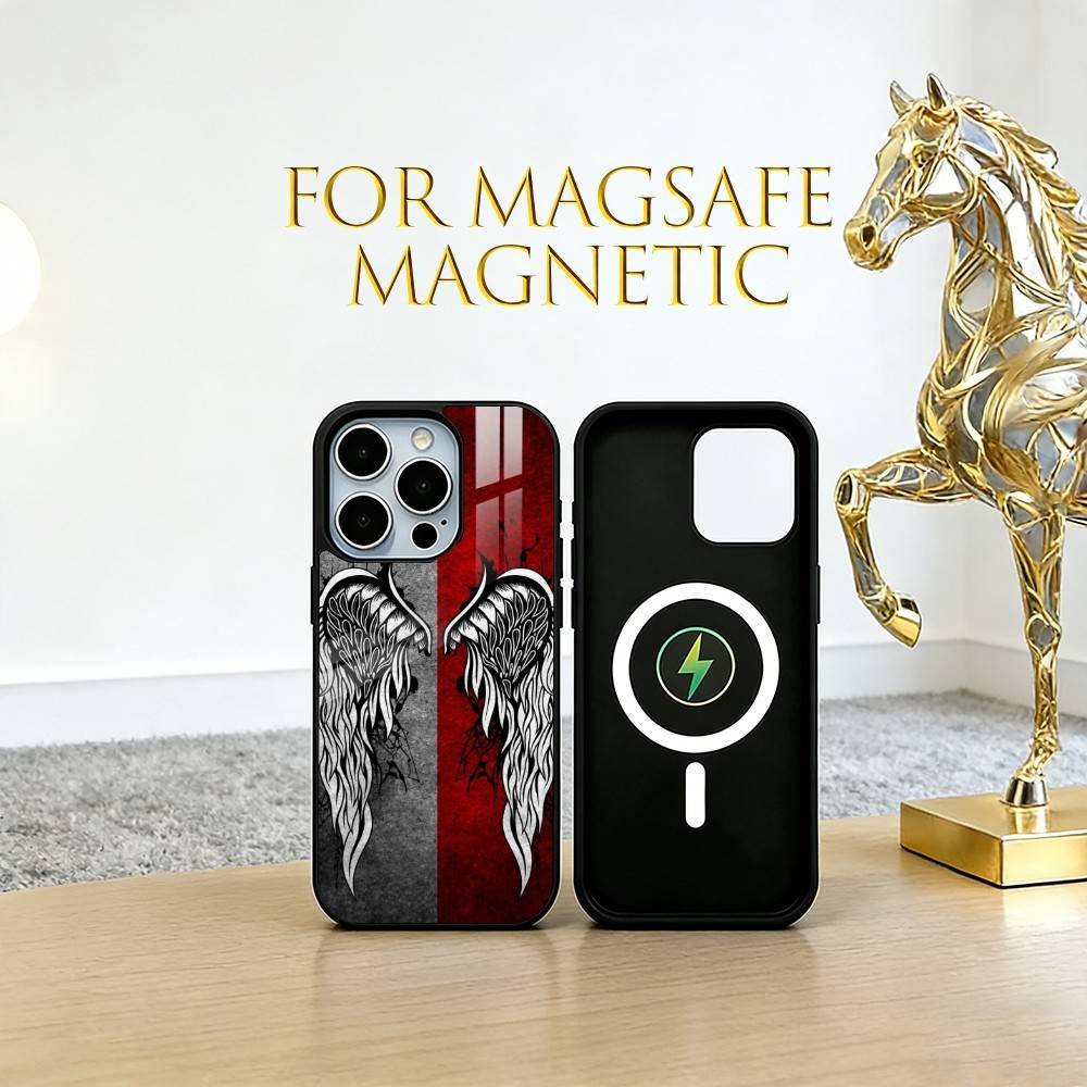 Angel wings Phone Case For iPhone17,16,15,14,13,12,11 Plus,Pro Magnetic with Magsafe Wireless Charging