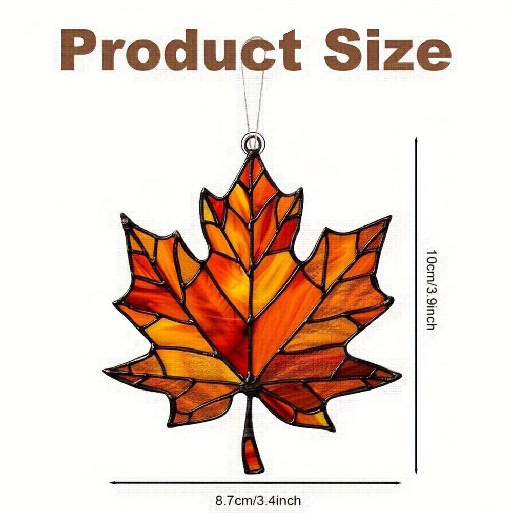 Maple Leaf Suncatcher for Window, Acrylic Maple Leaves Hanging Ornament Fall Leaf Decor for Thanksgiving Autumn Party Supplies