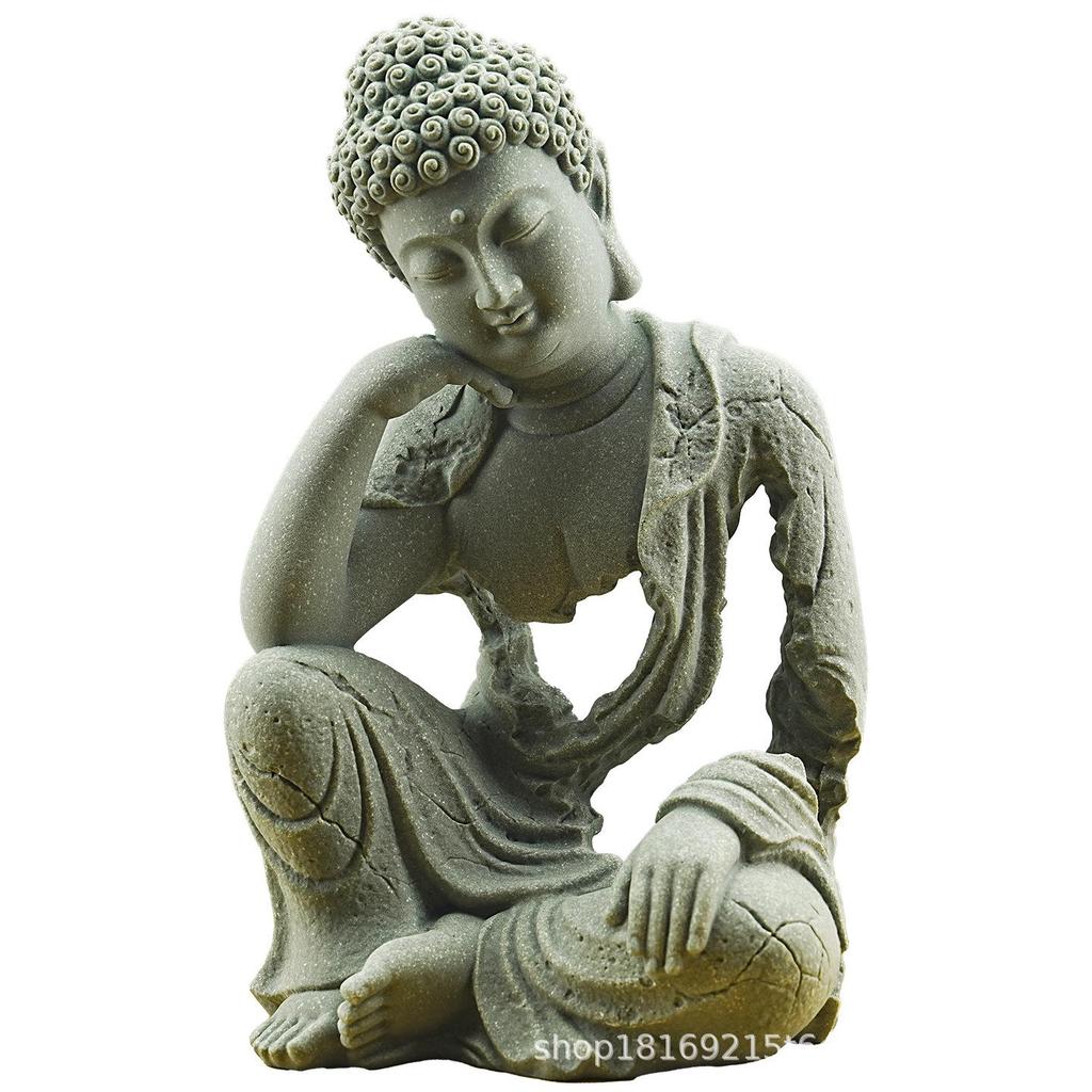 Elegant Wabi-Sabi Buddha Ornament: Artistic Hollowed-Out Tabletop Decor for Tea Table, Entrance, or Fish Tank Landscaping